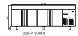 Mesa refrigeración serie 600 BMPP 2500 II Infrico - 510 litros **