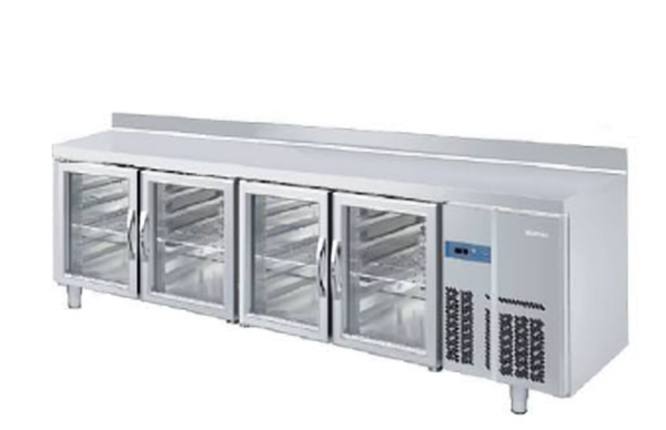 Mesa refrigerada con puertas de cristal GN1/1 Serie 700 BMGN 2450 CR Infrico - 625 litros **