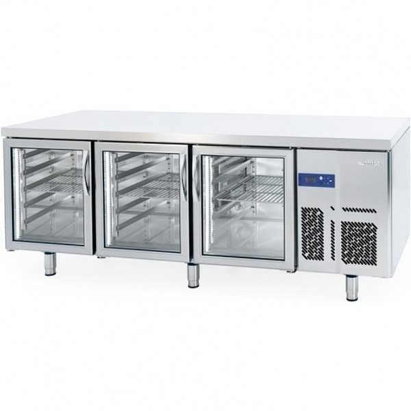 Mesa refrigeración Euronorma 600x400 para pastelería puerta de cristal Serie 800 MR 2190 CR Infrico
