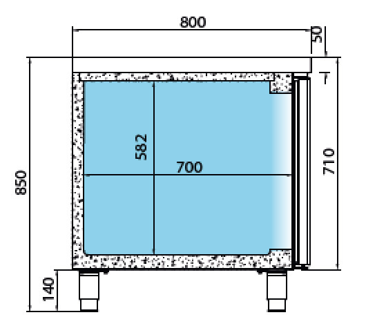 Mesa refrigeración Euronorma 600x400 para pastelería pre-instalada Serie 800 MR 2190 GR Infrico