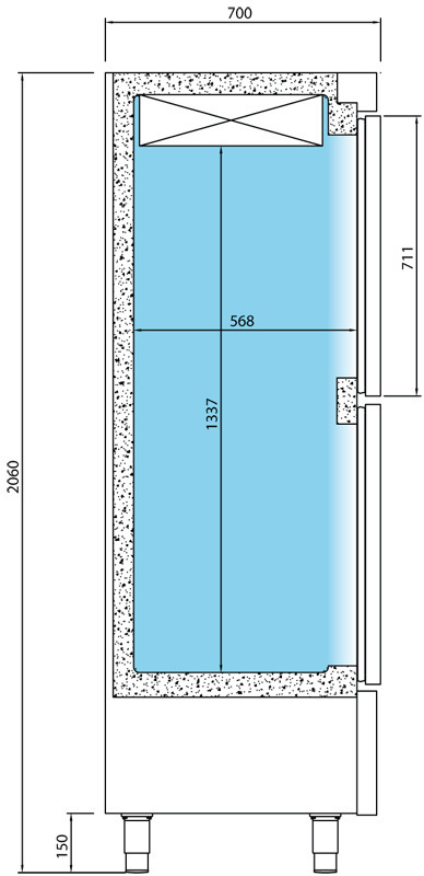 Armario de refrigeración departamento pescado o baja temperatura  ANDP 1004 T/F-G **