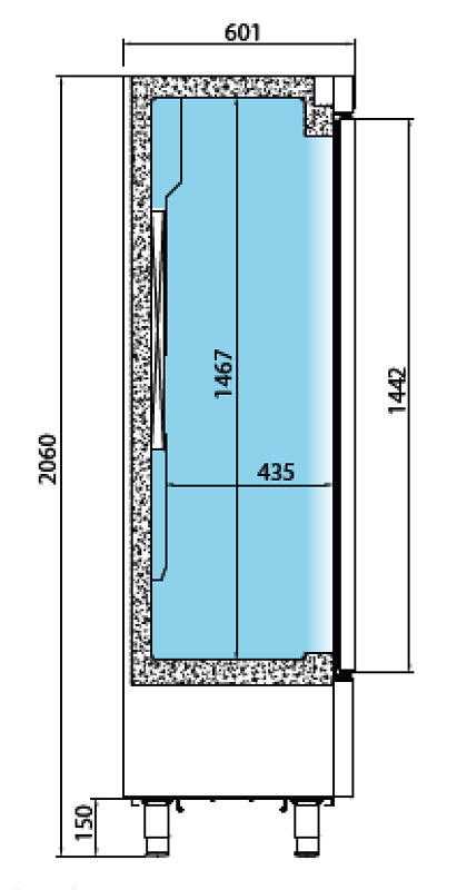Armario de refrigeración euronorma 600x400  A 850 T/F Infrico - Led