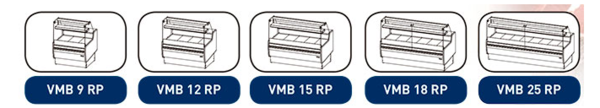 Vitrina expositora frío ventilado con reserva Serie Marbella VMB25RUP+ Infrico **