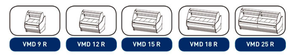 Vitrina expositora modular frío ventilado Serie Madrid VMD9RU+ Infrico **