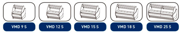 Vitrina expositora modular frío ventilado Serie Madrid VMD12SU+ Infrico **