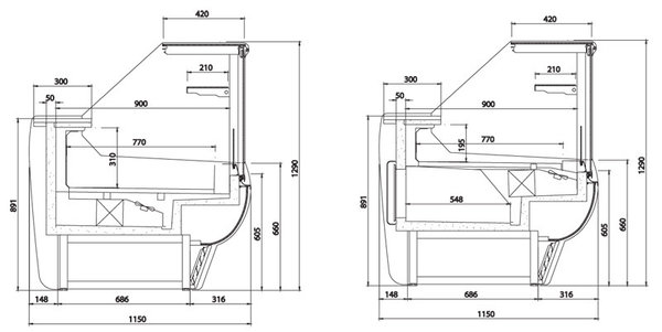 Vitrina expositora modular frío ventilado Serie Barcelona VBC9SCP+ Infrico