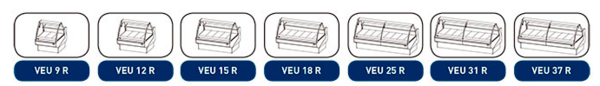 Vitrina expositora modular frío ventilado Serie Europa VEU12RU Infrico **