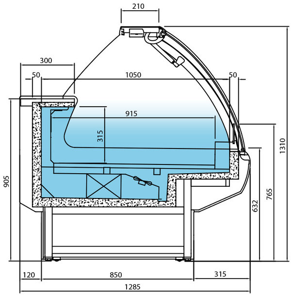 Vitrina expositora modular frío ventilado Serie Europa VEU9S+ Infrico