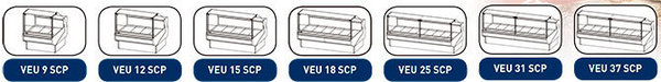 Vitrina expositora modular frío ventilado sin reserva Serie Europa VEU12SUCP Infrico **