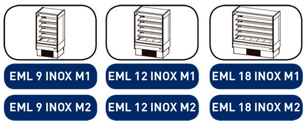 Vitrina mural expositora refrigerada modular Serie EML 12 INOX M1 Infrico