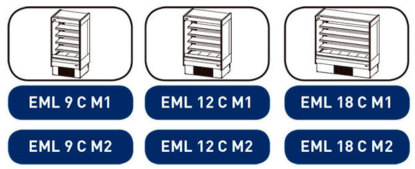 Vitrina mural expositora refrigerada modular Serie EML Black & White EML 12 CM1 Infrico