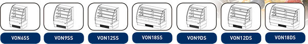 Vitrina Expositora Autoservicio para Pastelería Serie Onix VON12DS Infrico **