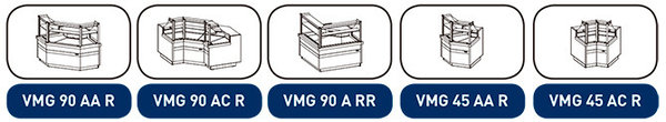 Vitrina expositora en ángulo panadería - pastelería Magnus VMG90ACR+ Infrico **