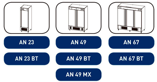 Armario refrigeración y congelación GN 2/1 AN49 Infrico