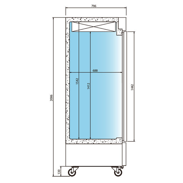 Armario refrigeración puerta cristal GN 2/1 AN67CR Infrico