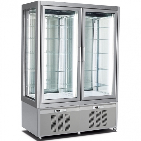 Armario expositor congelación heladería LO7703 Infrico - 420 + 420 litros - cristal a 4 caras **