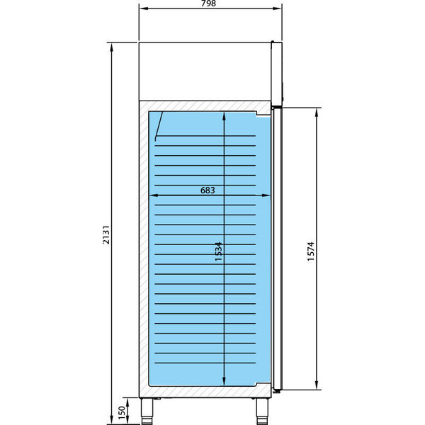 Armario de refrigeración GN 2/1 Infrico AGB 1402  - 2 puertas