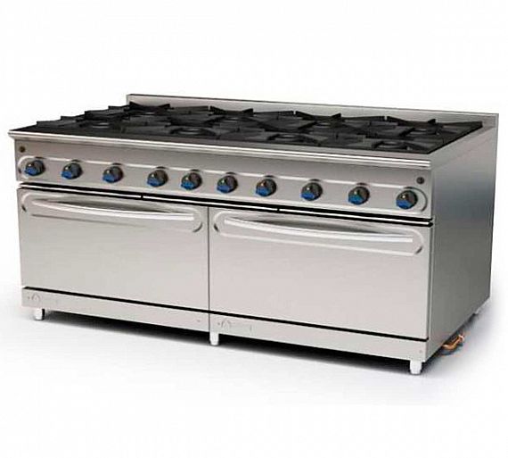 Cocina modular a gas serie 900 Mundigas M-1600/8H2 con dos hornos incluidos**