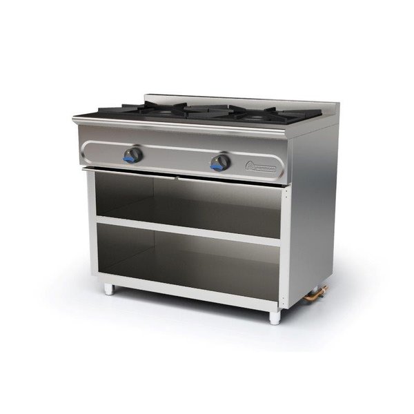 Cocina modular a gas serie 550 Mundigas M-900/2E con dos estantes **